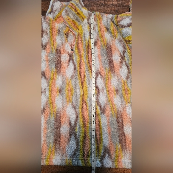 Eddie Bauer 1/4 Zip Women’s Sherpa Pullover Southwestern Multi Color Print Sz XL - Picture 13 of 13